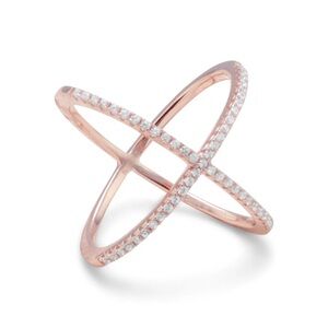 Elegant Rose Gold Crossover Ring
